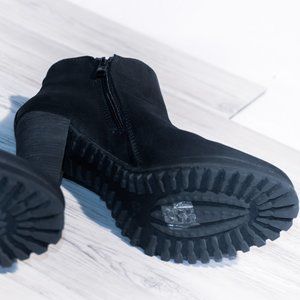 8.5 Black blue faux suede platform boots